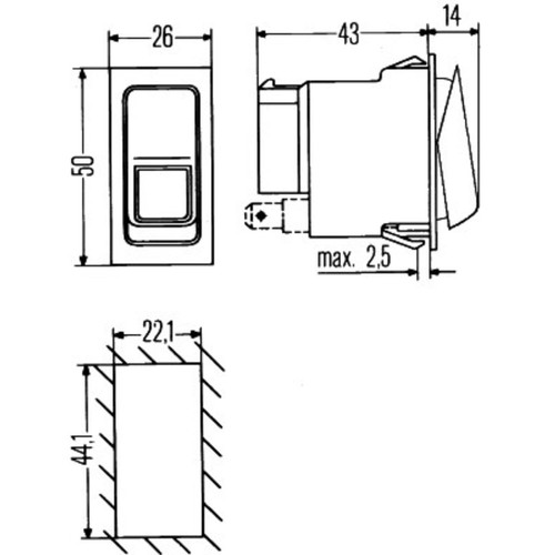 Schalter hella 6rh 007 832 - 007, 832-331